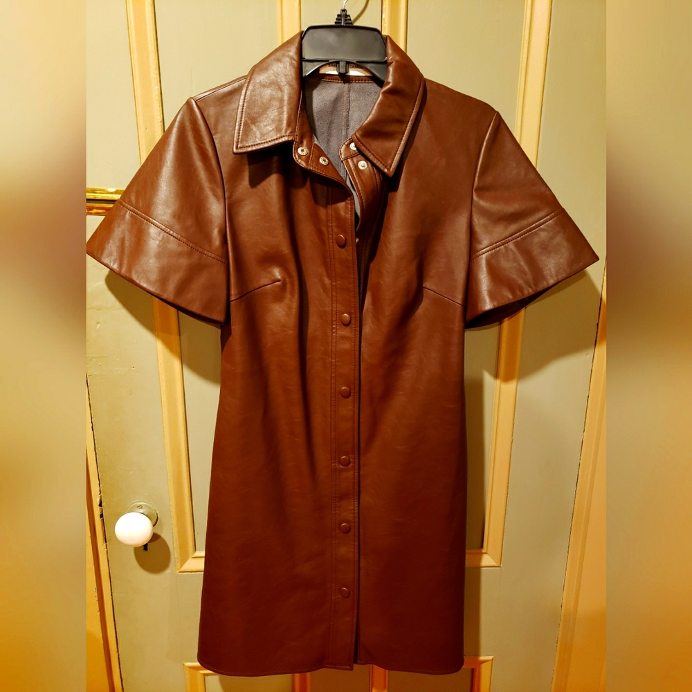 NWOT Samsoe Vegan Leather Dress, Small